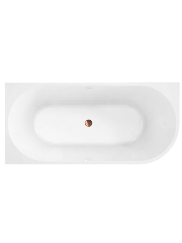 Cada freestanding cu ventil cupru periat Rea SYDNEY BELLANTO stanga 150 cm alb [6]