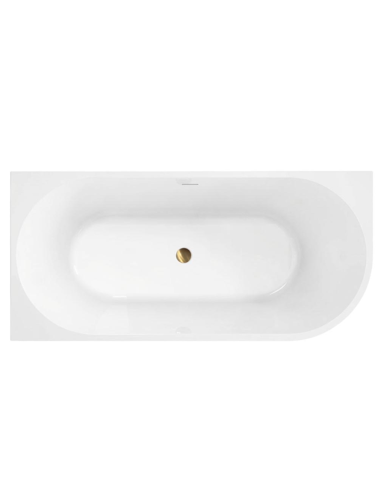 Cada freestanding cu ventil cupru periat Rea SYDNEY BELLANTO stanga 150 cm alb [7]