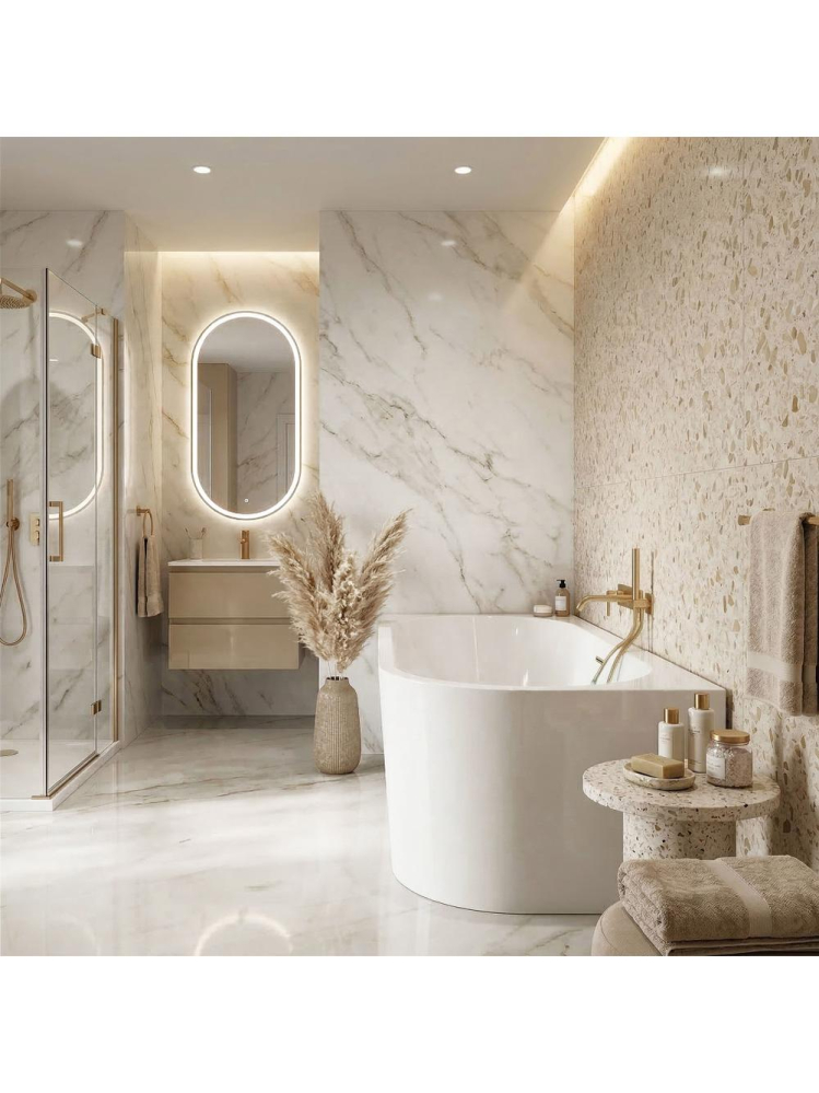 Cada freestanding cu ventil negru Rea SYDNEY BELLANTO stanga 170 cm alb [8]