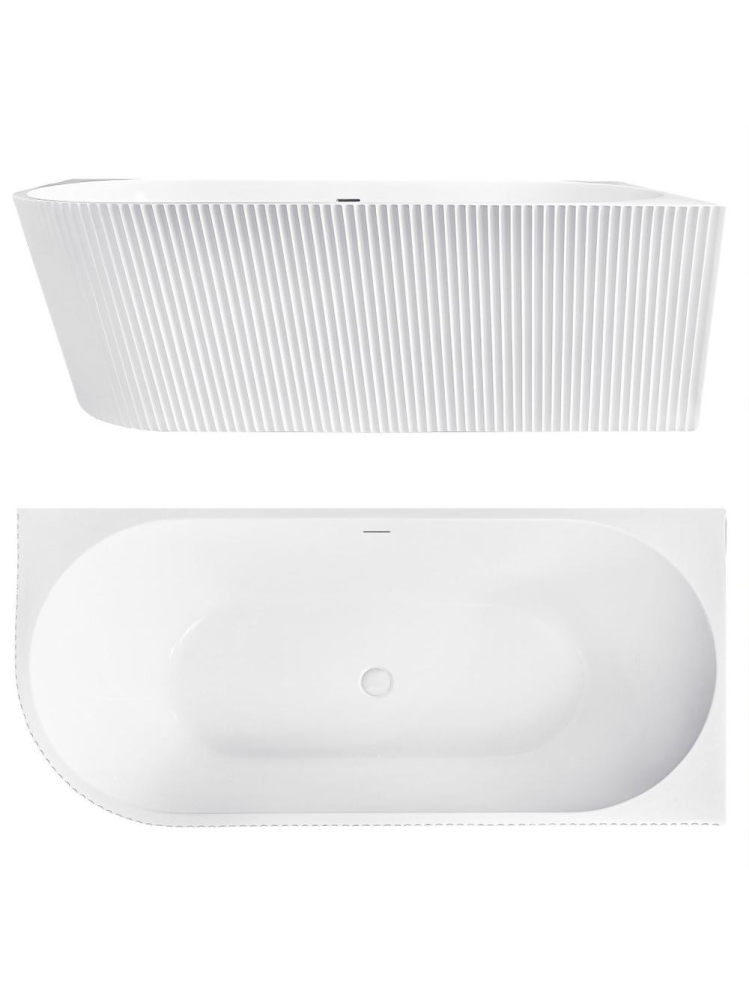 Cada freestanding cu ventil cupru periat Rea WENUS dreapta 170 cm alb [8]