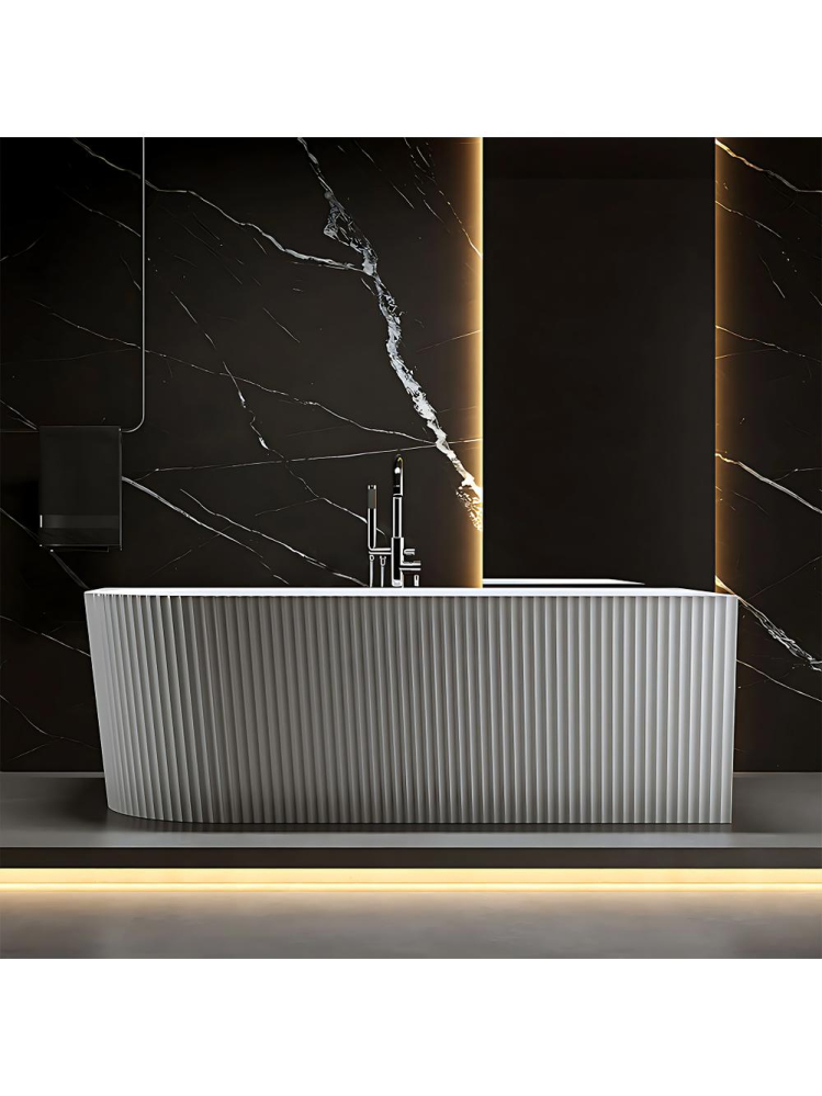 Cada freestanding cu ventil cupru periat Rea WENUS dreapta 170 cm alb [5]