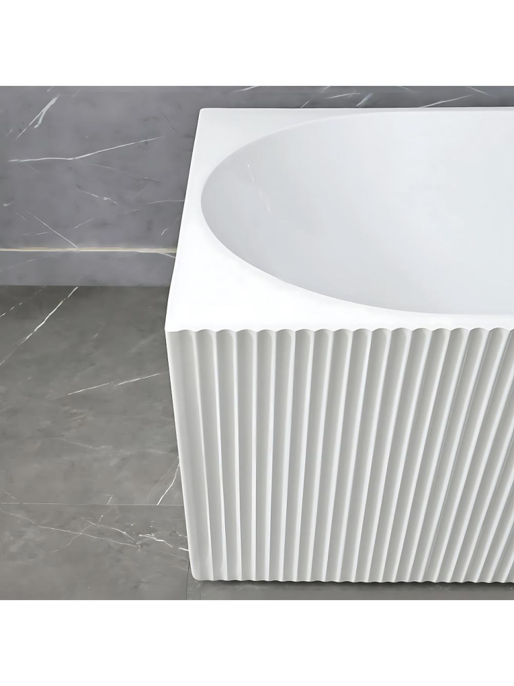 Cada freestanding cu ventil negru Rea WENUS stanga 170cm alb [5]