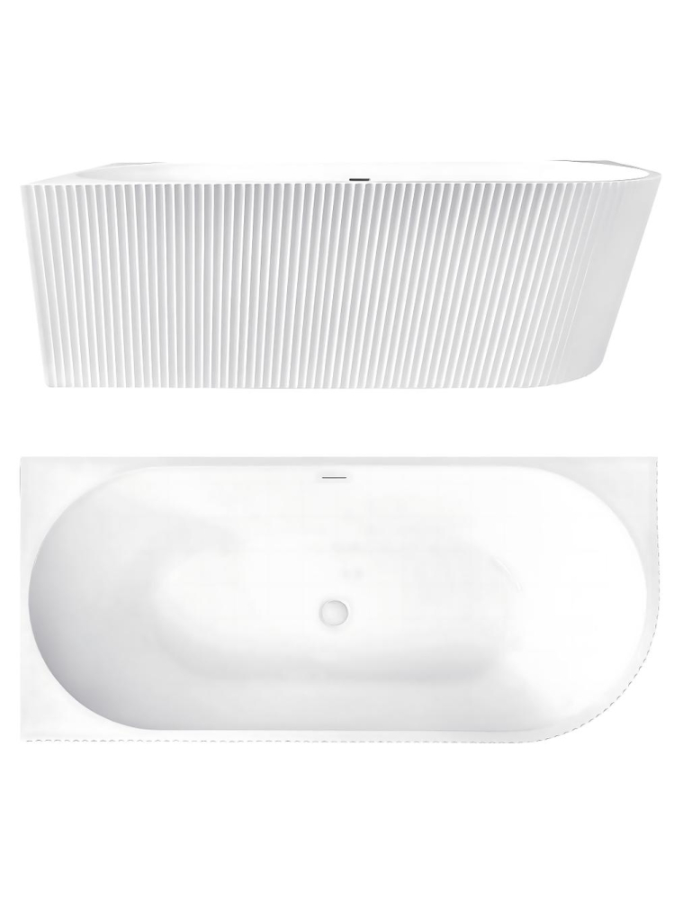 Cada freestanding cu ventil negru Rea WENUS stanga 170cm alb [12]