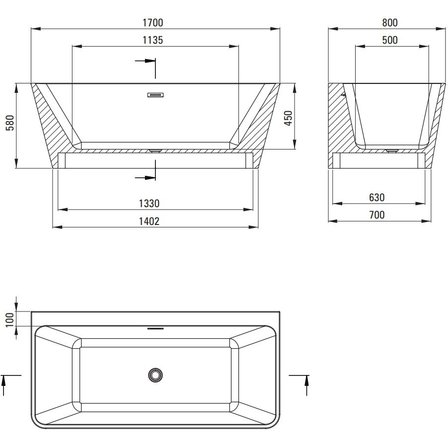 Cada freestanding din acril Deante Hiacynt alb 170x80cm [8]