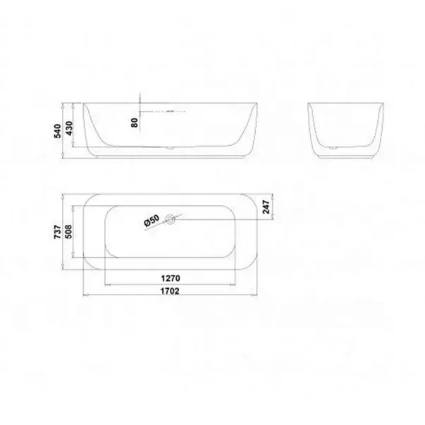 Cada freestanding din acril Gala Mid 170x74 cm [2]