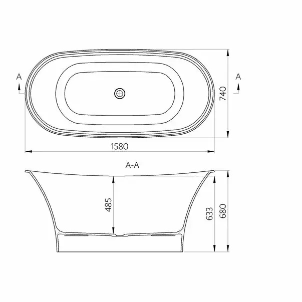 Cada freestanding din compozit Marmite Light 158x74 cm [2]