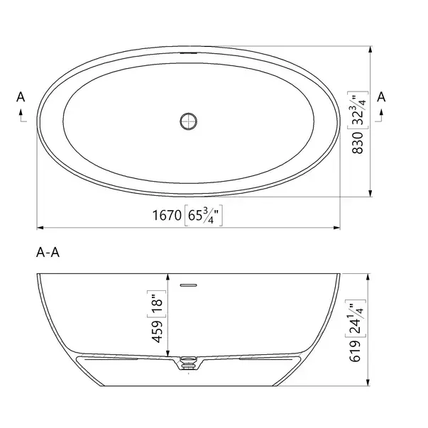 Cada freestanding din compozit Marmite Lima 167x83 cm [2]