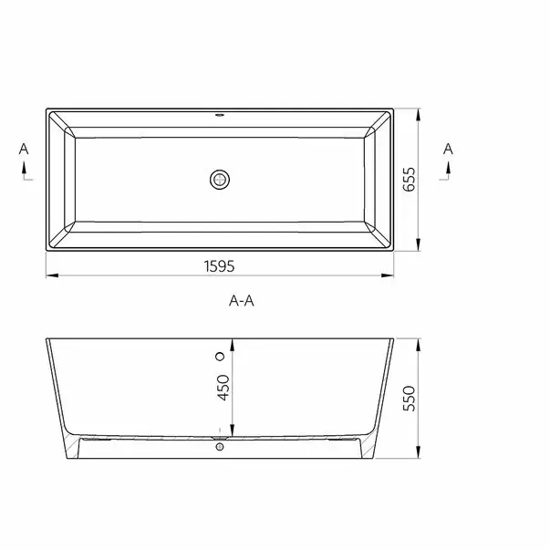 Cada freestanding din compozit Marmite Sky 159x65 cm [4]