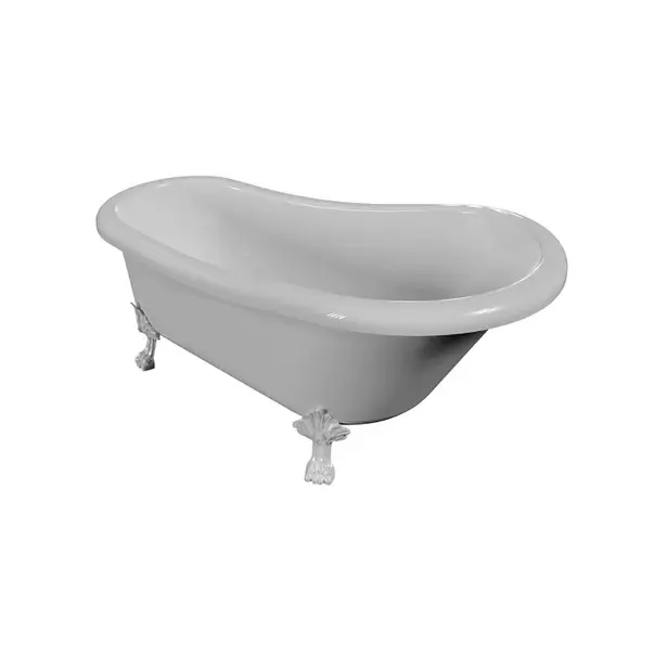 Cada freestanding din compozit Vayer Retro 169x82 cm picioare albe [2]