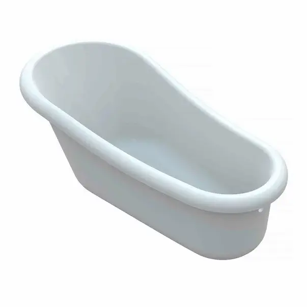 Cada freestanding din compozit Vayer Retro 169x82 cm picioare albe [3]