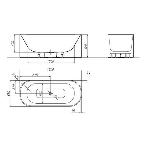 Cada freestanding dreptunghiulara Kolpa San Pandora acril 163x68 cm [3]