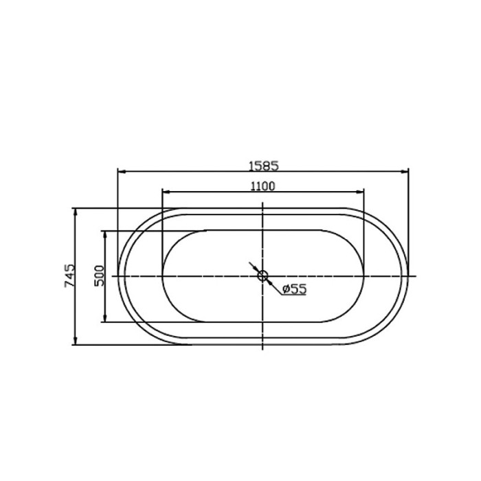 Cada freestanding Florida, Ava 158.5, ovala, cu instalatie completa, alb [2]
