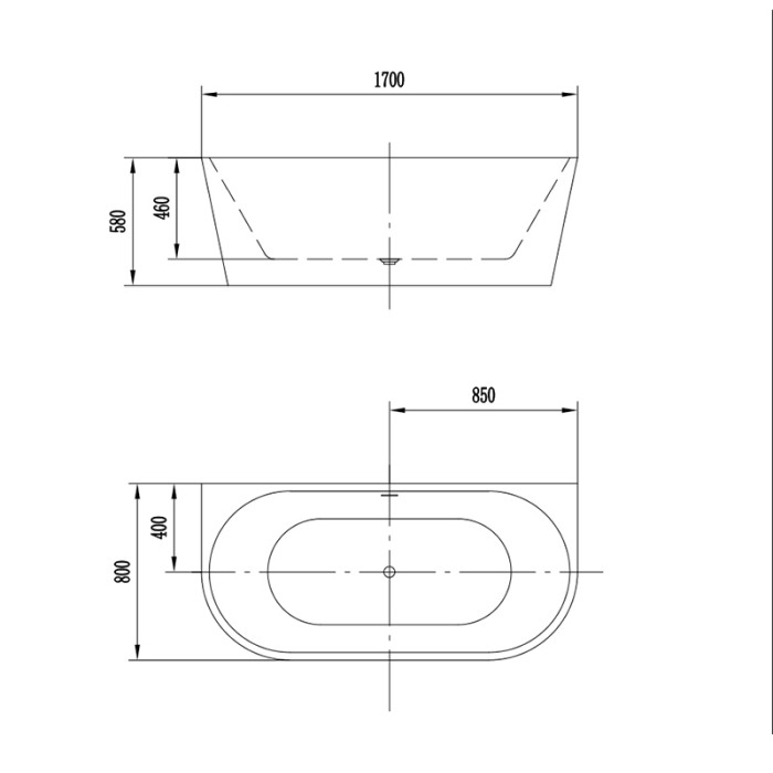 Cada freestanding, Florida, Beatrice 170, semi-ovala, cu instalatie completa, alb [2]