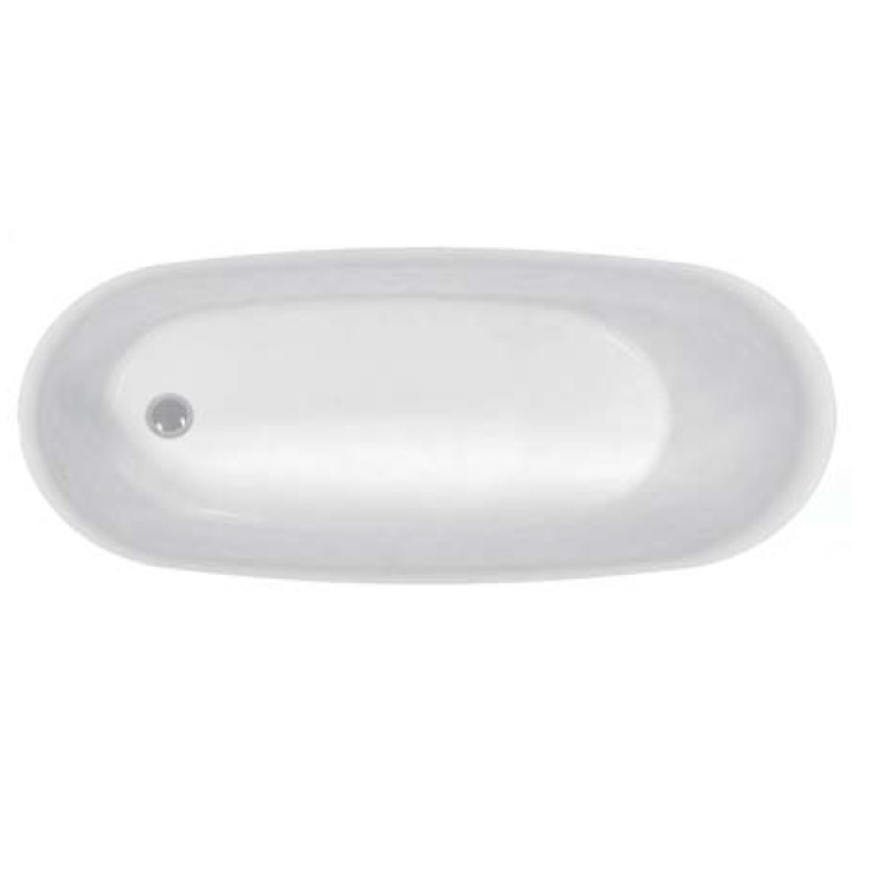 Cada freestanding Florida Nikita slim 167.6 cm fara bordura ovala cu instalatie completa alb [2]