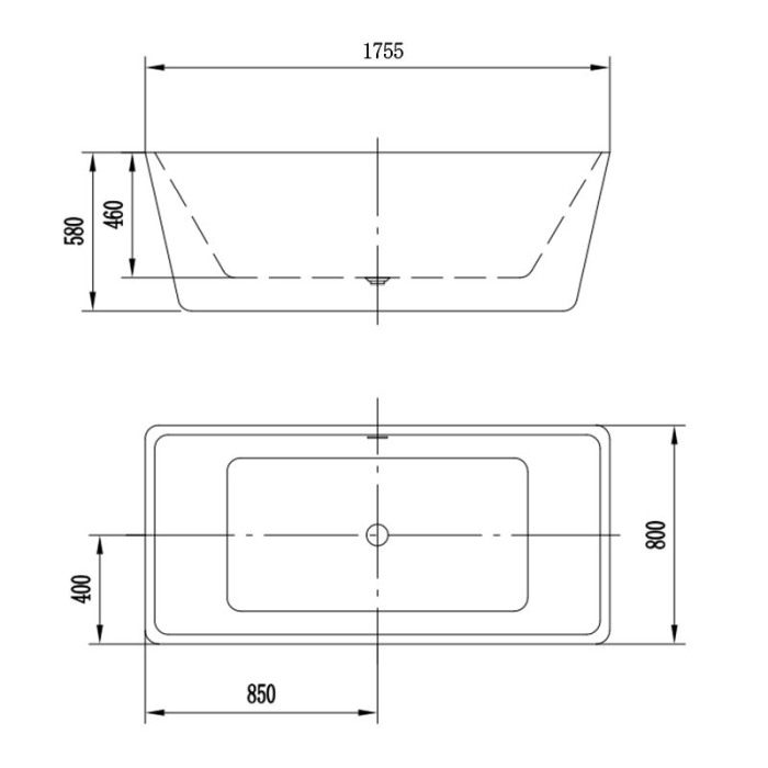 Cada freestanding, Florida, Quadro New 175, dreptunghiulara, cu instalatie completa, alb [3]