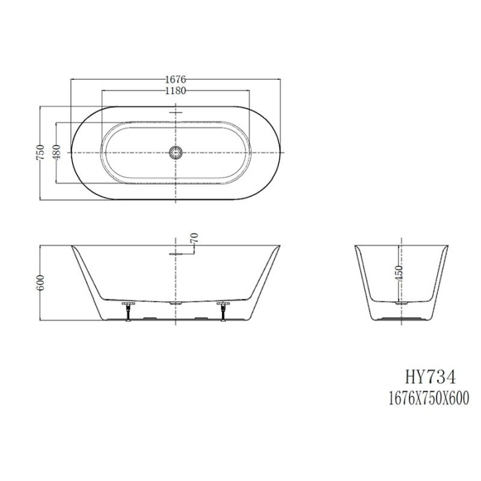 Cada freestanding, Florida, Viva 167.6, ovala, cu instalatie completa, alb [2]