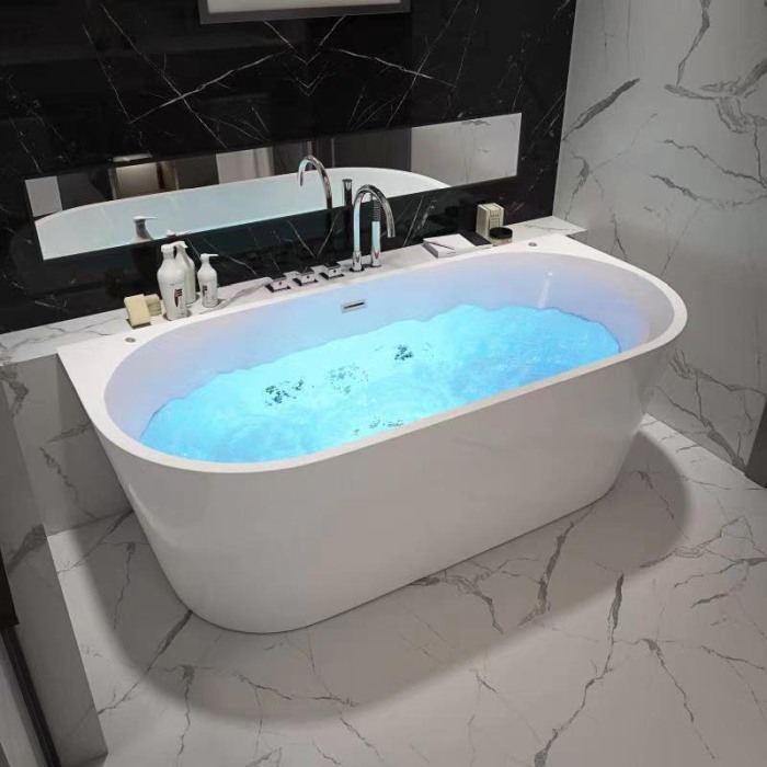 Cada freestanding Jasmine cu Hidromasaj lipita de perete 170x80 cm [2]