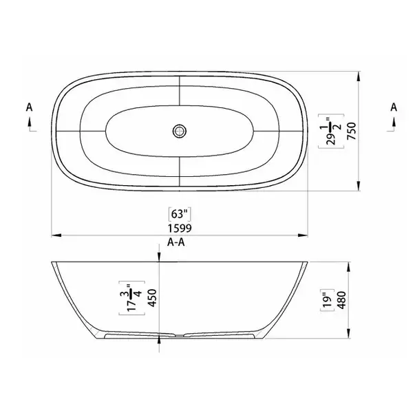 Cada freestanding Marmite Arona 160x78 cm alb fara preaplin [4]
