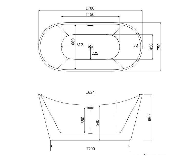 Cada freestanding Juno 170x75 cm [3]