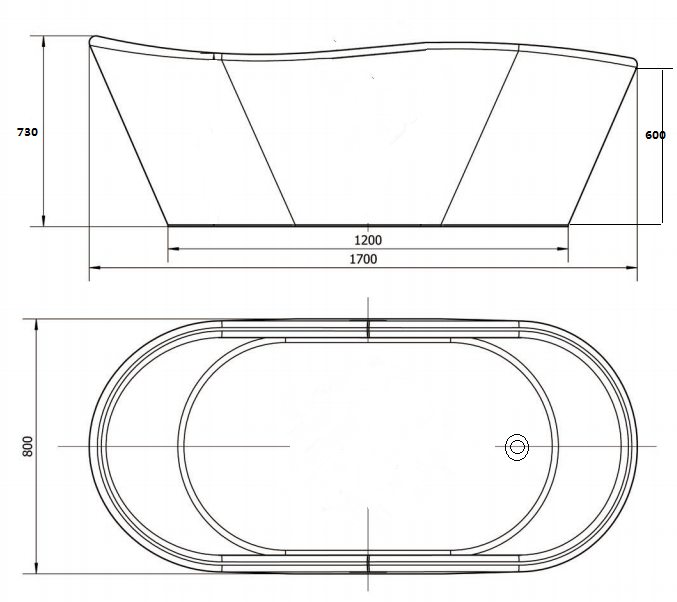 Cada freestanding ovala Venus 170x80 cm [4]