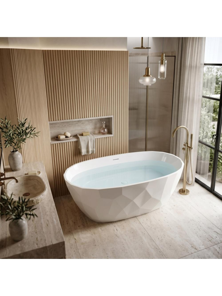 Cada de podea Rea Celia 170 alba acril 1685x825x600 mm freestanding [7]