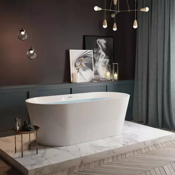 Cada freestanding Rea Milano 150x75 cm alb lucios [2]