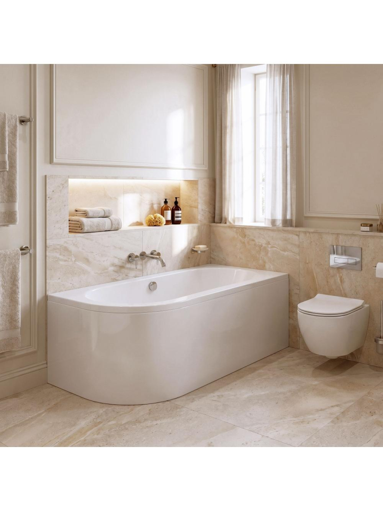 Cada freestanding Rea Orion cu montaj dreapta 160 cm alb [4]