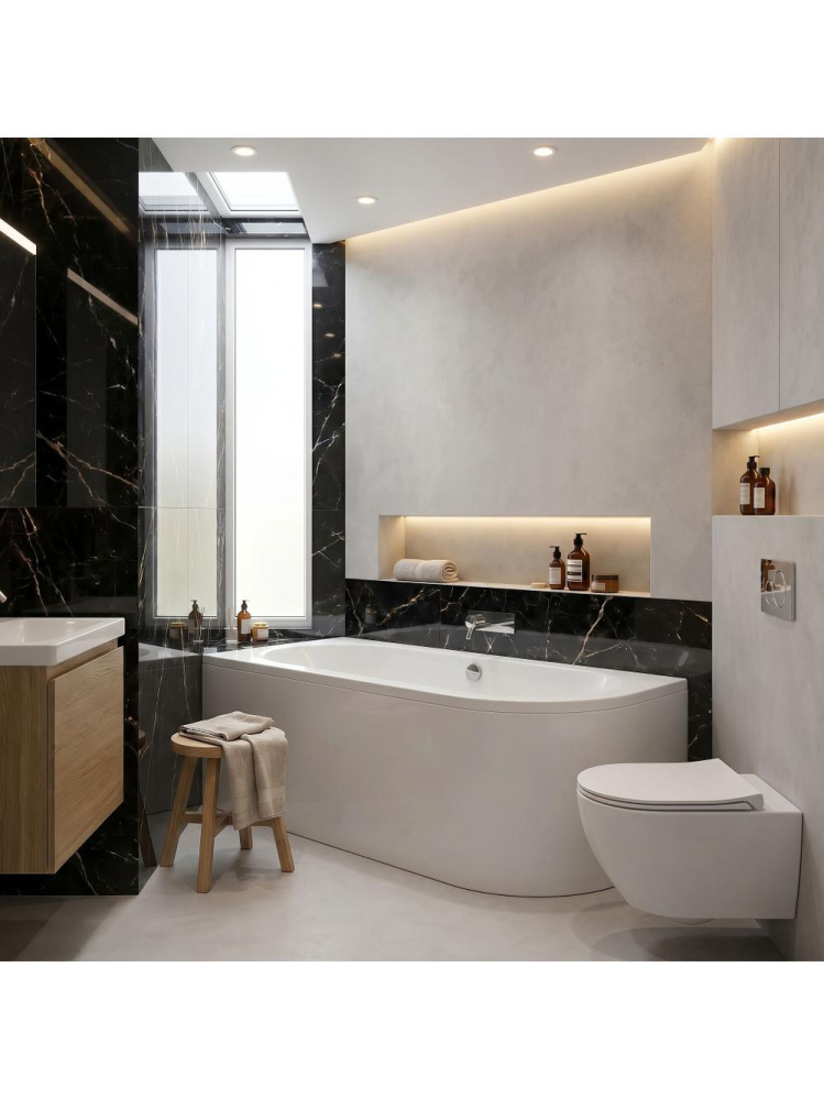 Cada freestanding Rea Orion cu montaj stanga 150 cm alb [2]