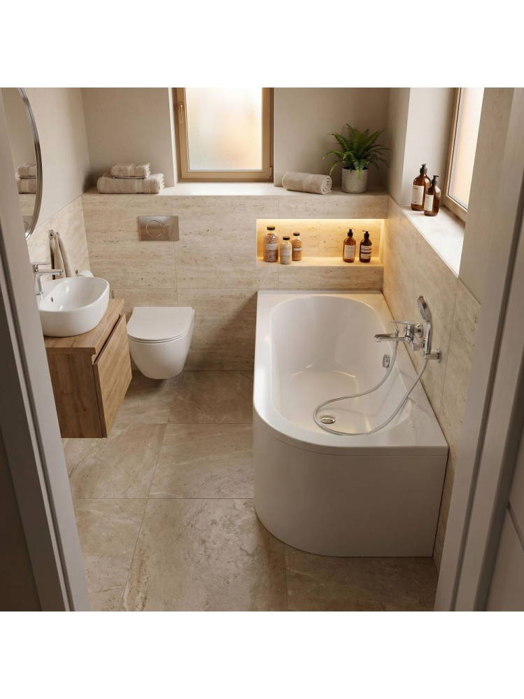 Cada freestanding Rea Orion cu montaj stanga 150 cm alb [3]