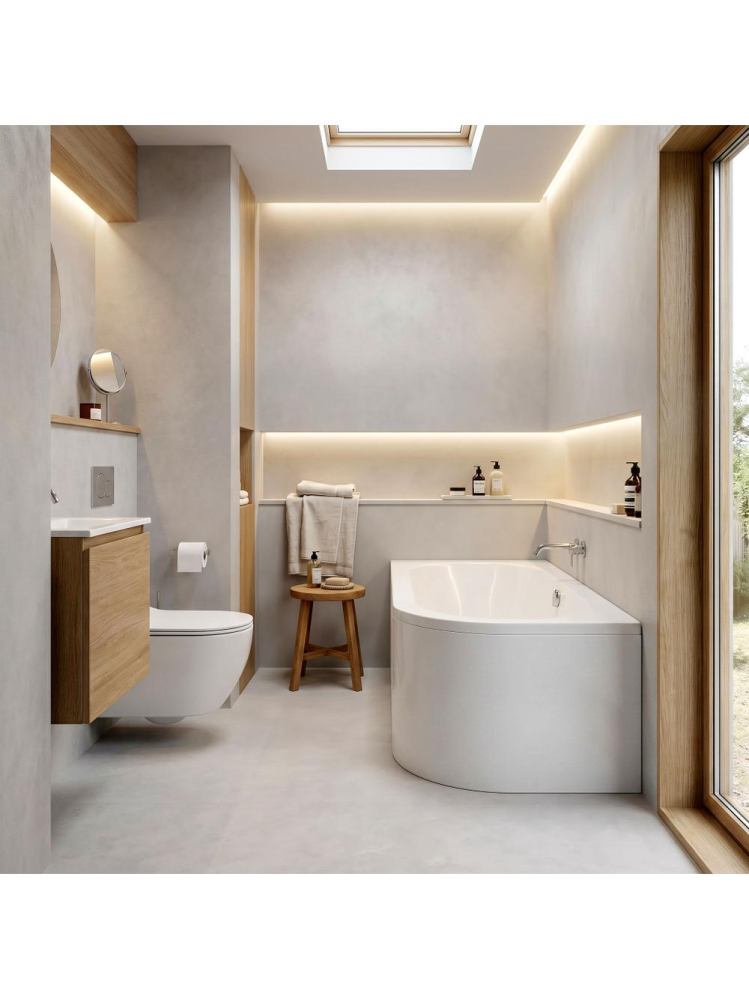 Cada freestanding Rea Orion cu montaj stanga 160 cm alb [5]