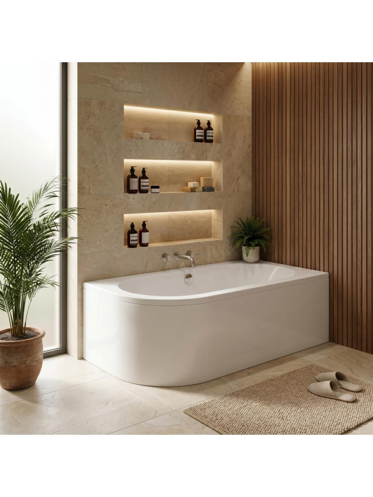 Cada freestanding Rea Orion montaj dreapta 170 cm alb [4]