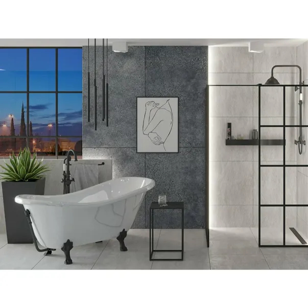 Cada freestanding retro Besco Otylia 160x77 cm picioare negre [2]