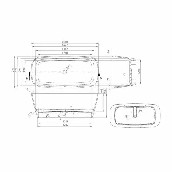 Cada freestanding Vayer Volans alb 151x72 cm fara preaplin [6]