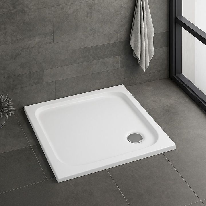 Cada pentru dus din acril Rea Belmond 90x90 alb [6]