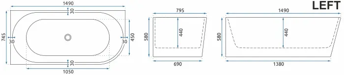 Cada Sydney Bellanto Stanga Alb 150cm, Rea [4]