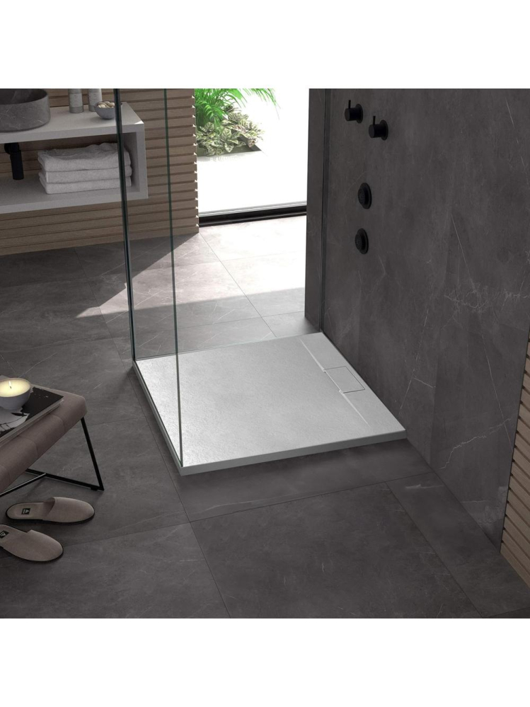 Cadita de dus Bazalt 90x90 cm alb [4]