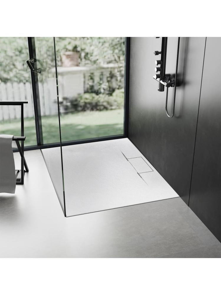 Cadita de dus Bazalt Long 90x120 cm alb [4]