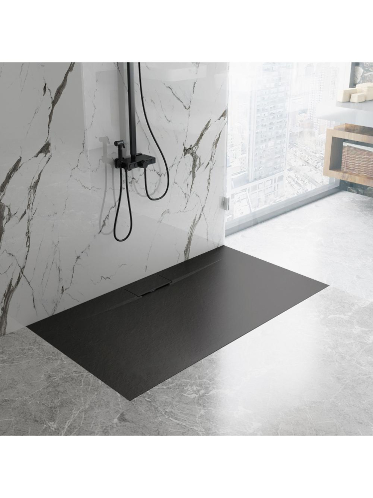 Cadita de dus Bazalt long 90x120 cm negru [3]