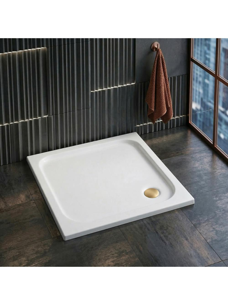 Cadita de dus cu ventil cupru periat Rea Belmond 80x80 cm alb [4]