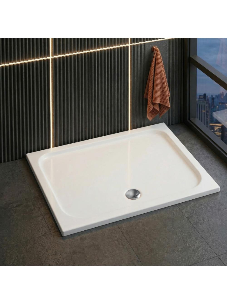 Cadita de dus cu ventil auriu periat Rea Belmond 90x120 cm alb [5]