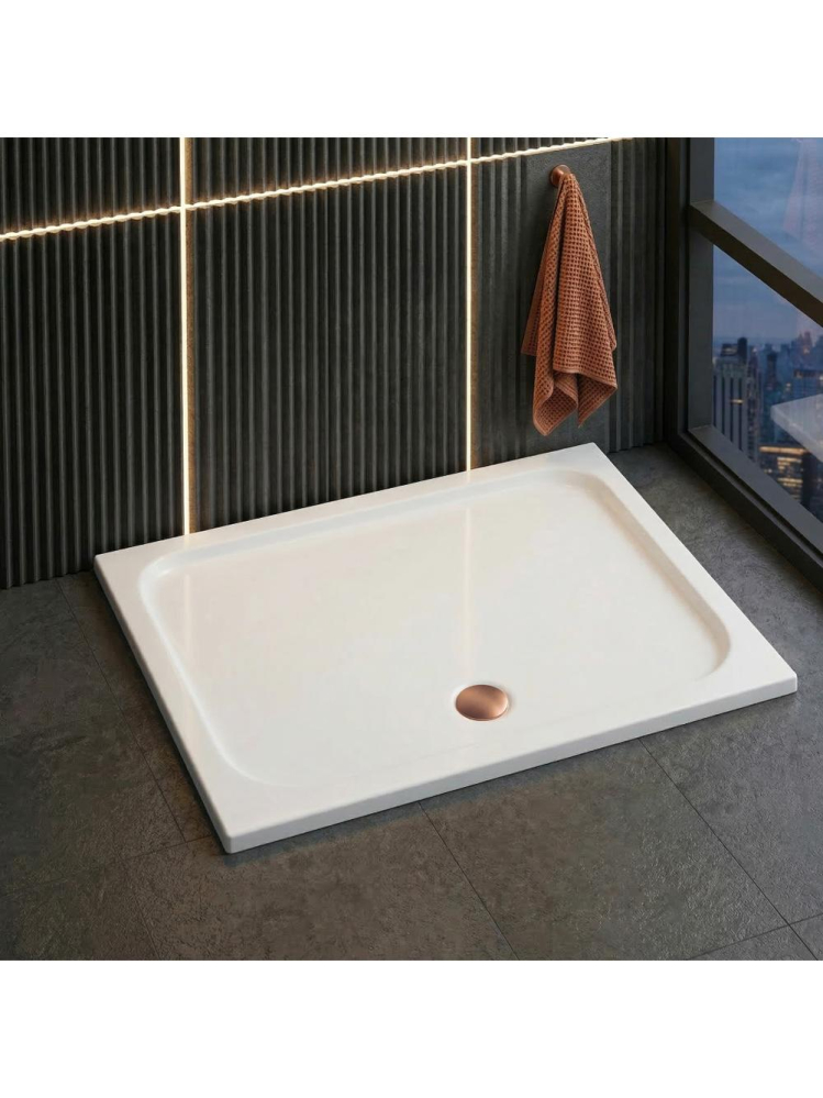 Cadita de dus cu ventil auriu periat Rea Belmond 90x120 cm alb [4]