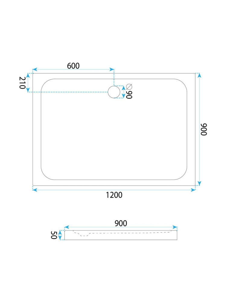 Cadita de dus cu ventil auriu periat Rea Belmond 90x120 cm alb [9]