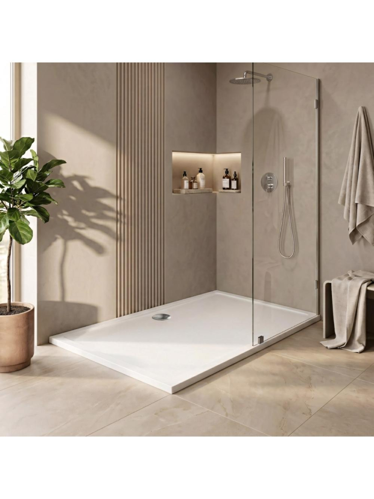 Cadita de dus cu ventil auriu periat Rea Savoy 80x100 cm alb [6]