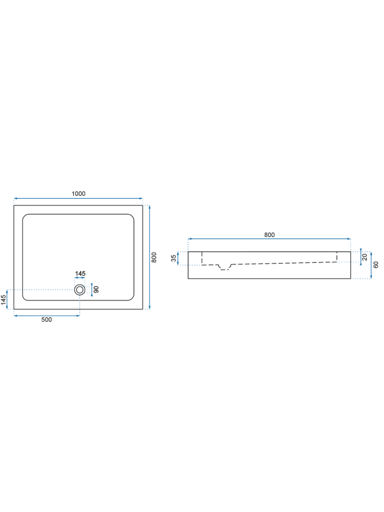 Cadita de dus cu ventil auriu periat Rea Savoy 80x100 cm alb [9]