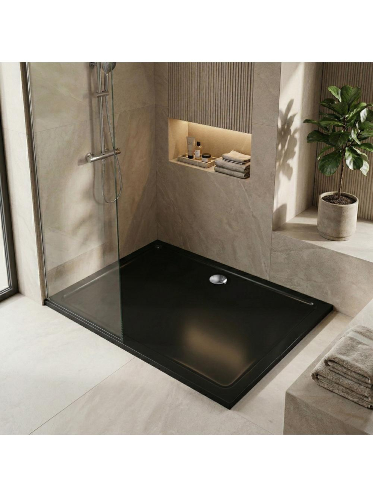 Cadita de dus cu ventil auriu periat Rea Savoy 80x100 cm negru [5]