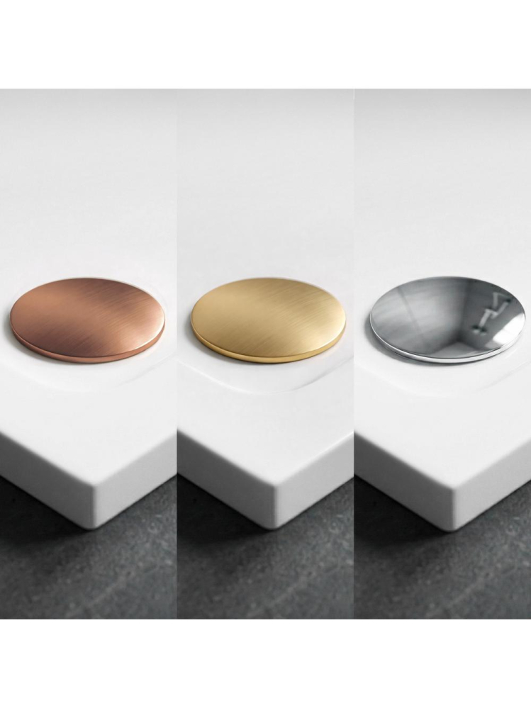 Cadita de dus cu ventil auriu periat Rea Savoy 80x80 cm alb [10]