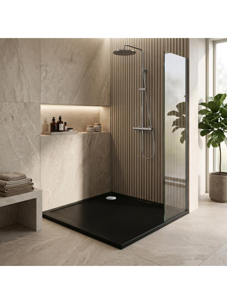 Cadita de dus cu ventil cupru periat Rea Savoy 90x90 cm negru [7]