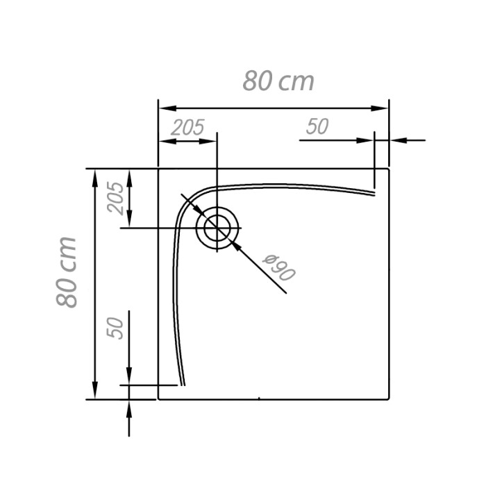 Cadita de dus patrata Kolpasan, Evelin, pentru inzidire, 80x80x4.2 cm, acril [2]