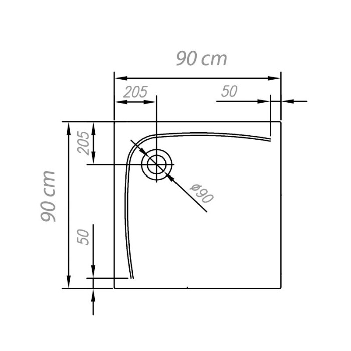 Cadita de dus patrata Kolpasan, Evelin, pentru inzidire, 90x90x4.2 cm, acril [2]