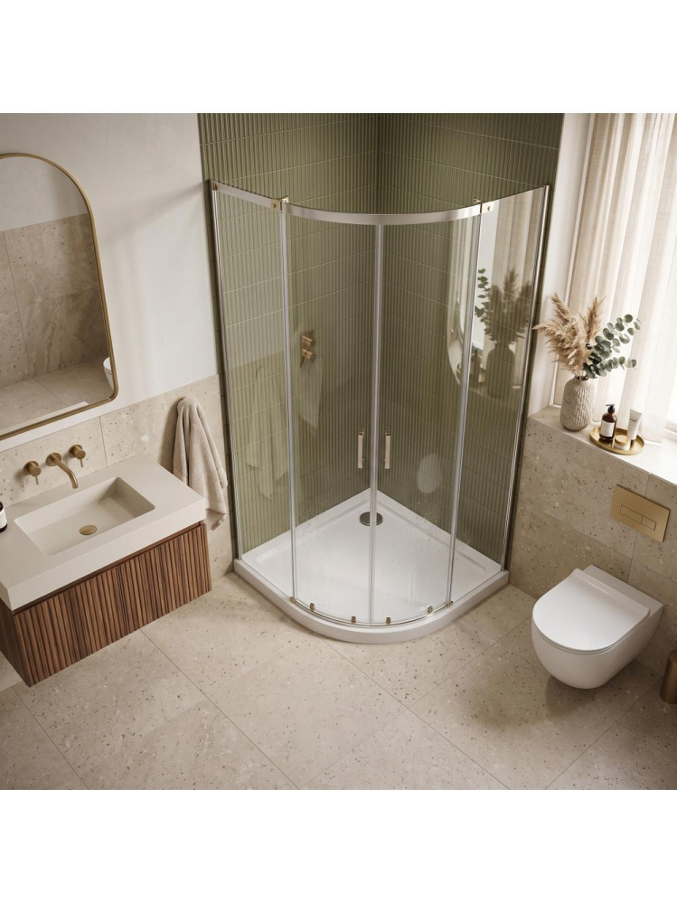 Cadita de dus Rea Look alb 80x80 cm acril montaj pe podea [3]